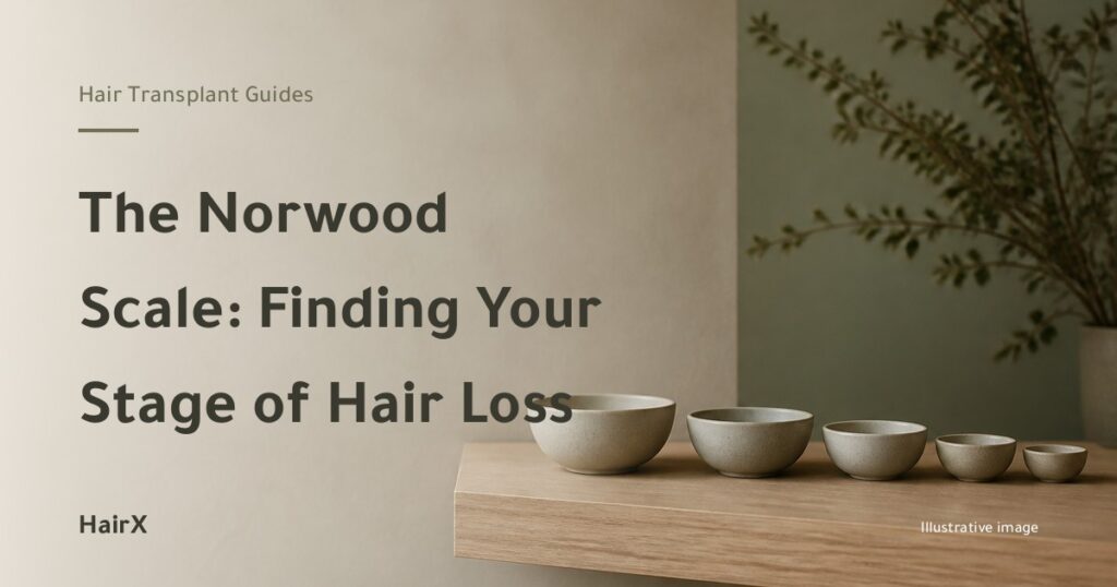 Illustrative image: five ceramic bowls of decreasing size on a shelf — the Norwood scale stages