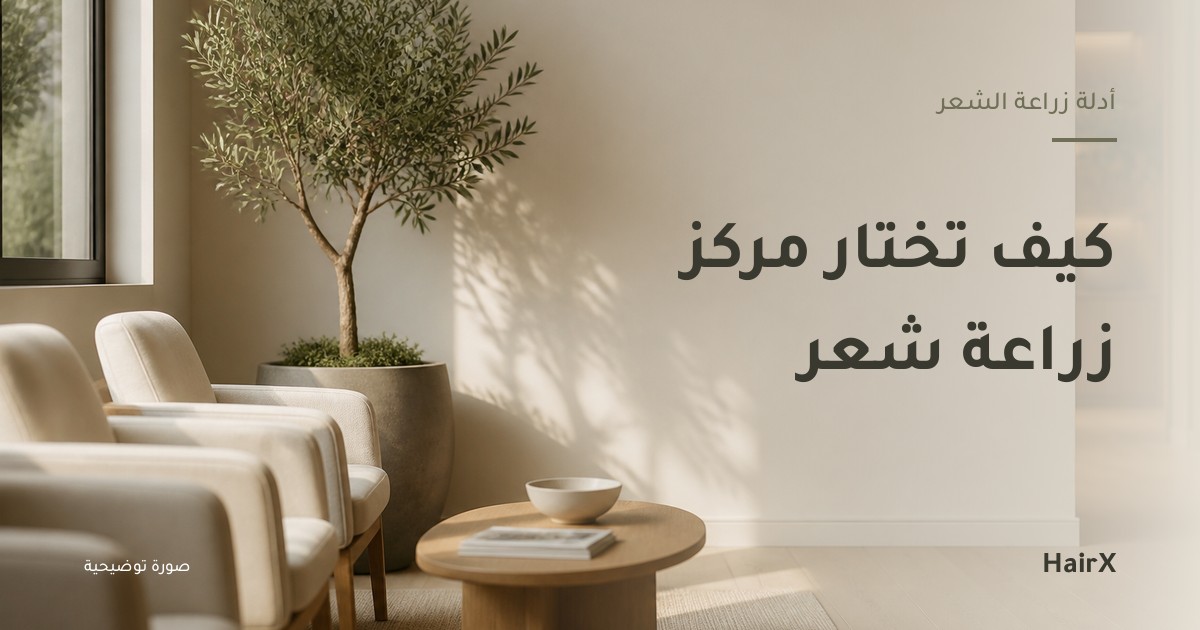 صورة توضيحية: صالة انتظار عيادة حديثة في ضوء النهار — كيف تختار مركز زراعة شعر