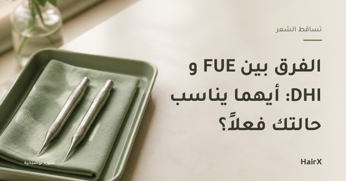 صورة توضيحية: أداتا اقتطاف على صينية معقمة — الفرق بين FUE و DHI