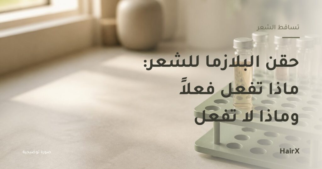 صورة توضيحية: أنبوب زجاجي بمصل عنبري في حامل طرد مركزي — حقن البلازما للشعر