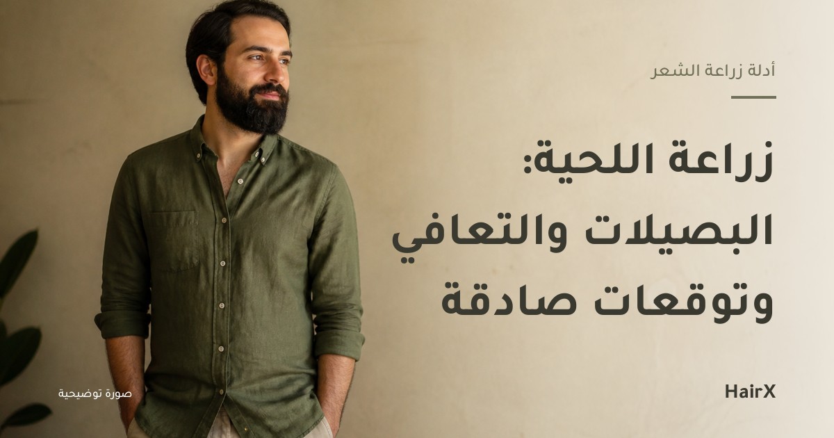 صورة توضيحية: رجل بلحية كثيفة في ضوء طبيعي — زراعة اللحية