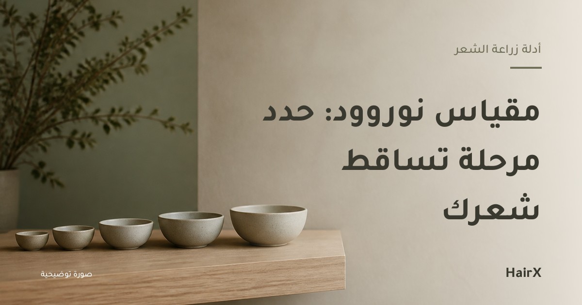 صورة توضيحية: خمسة أوعية خزفية متدرجة الحجم على رف — مقياس نوروود